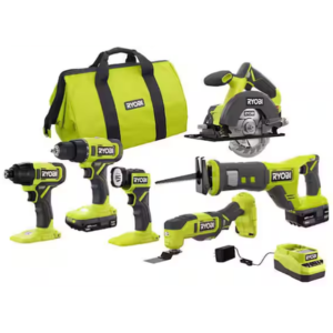 Ryobi One+ 18V Cordless 6-Tool Kit w/Batteries