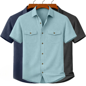 3-Pack Men's Textured Short Sleeve Shirts