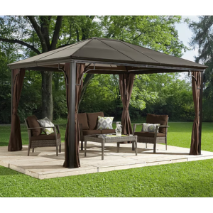 Aluminum 10' Hardtop Gazebo w/Netting