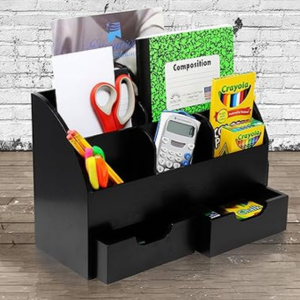 Rustic Wood Desk Organizer & Mail Rack