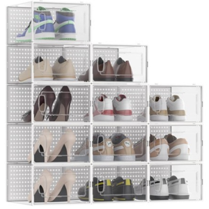 12-Pack Stackable Shoe Storage Organizer
