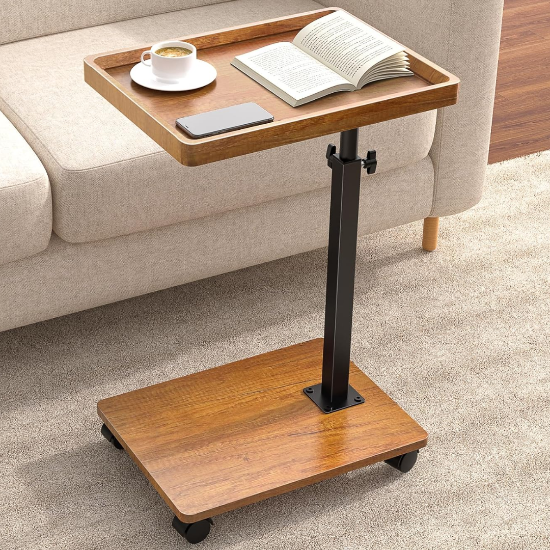 C-Shaped Adjustable End Table