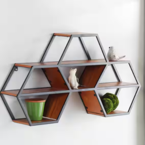 Wood & Metal Floating Shelf