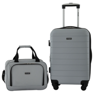 Wrangler 2-Piece Expandable Rolling Carry-on Set w/Cup Holder