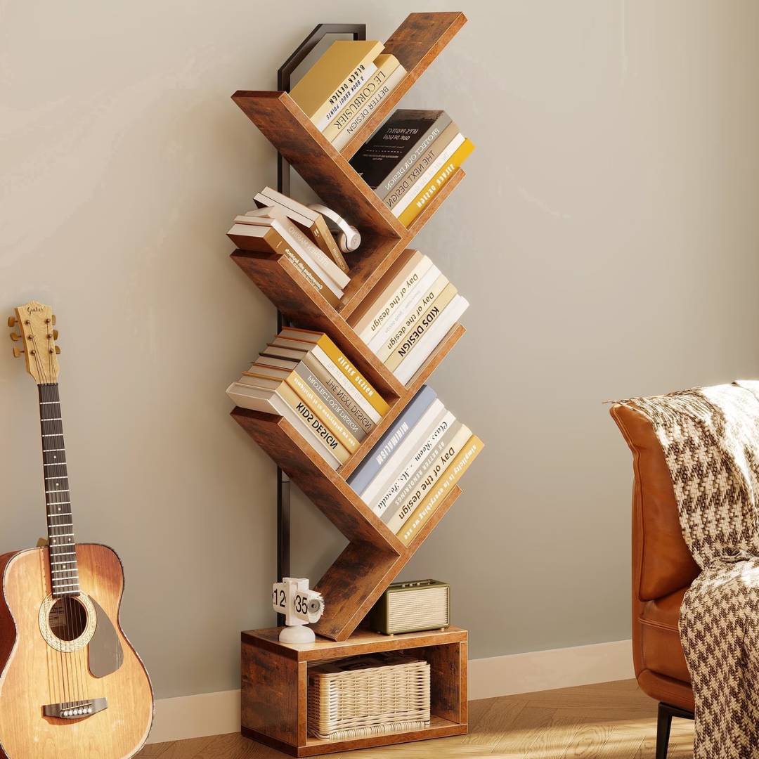 6-Tier Tree Bookshelf Cabinet