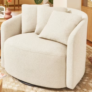 Beautiful Drew Oversized Swivel Accent Chair w/Pillows