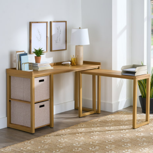 Better Homes & Gardens Wood L-Desk w/2-Cube Storage