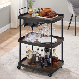 3-Tier Rolling Bar Cart