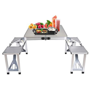 Aluminum Folding Picnic Table w/Stools