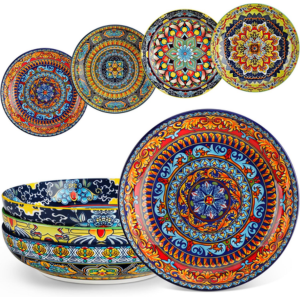 Set of 4 Ceramic Pasta Bowls