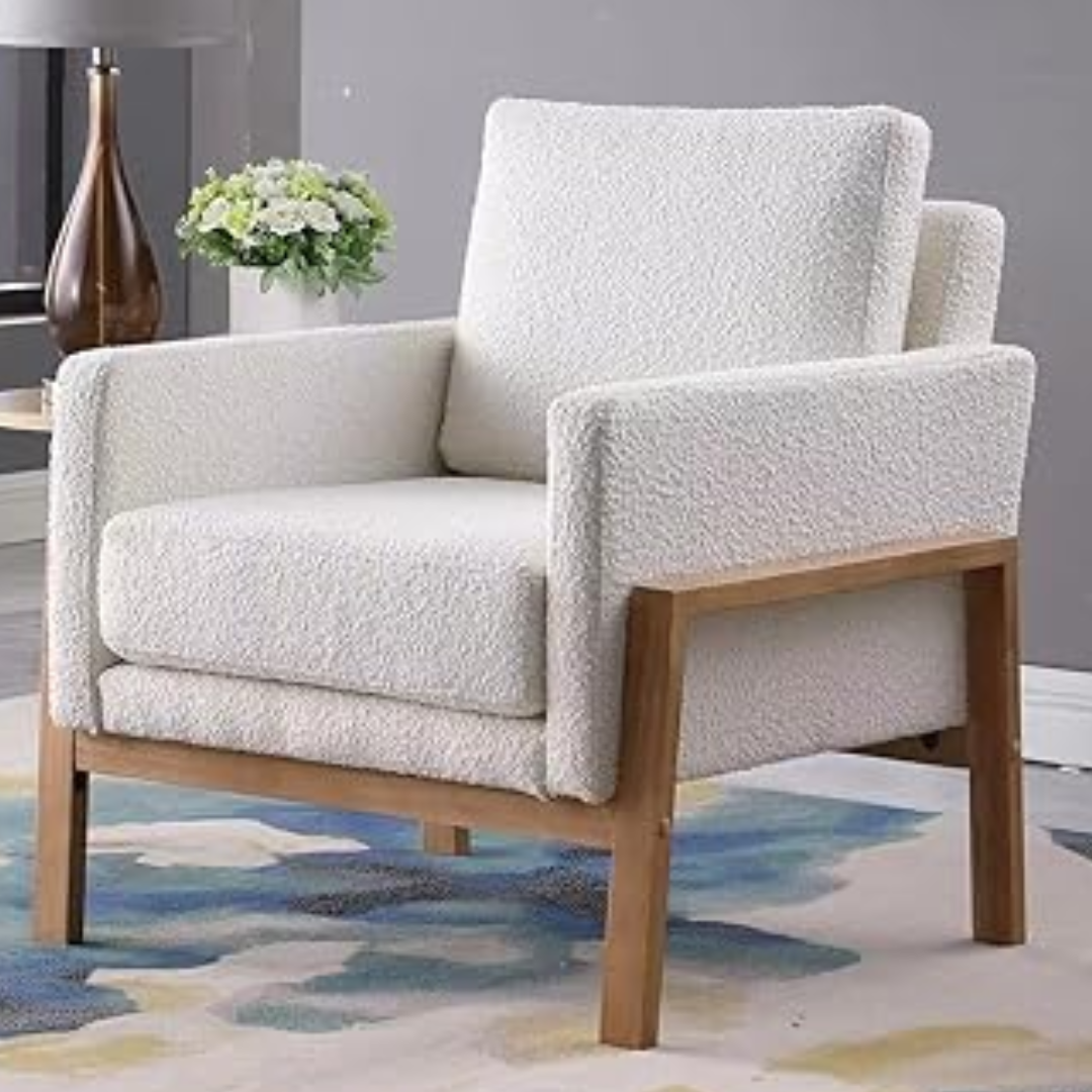 HomePop Wood Frame Accent Chair