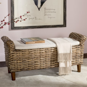 Safavieh Nautical Rattan Bench w/Cushion