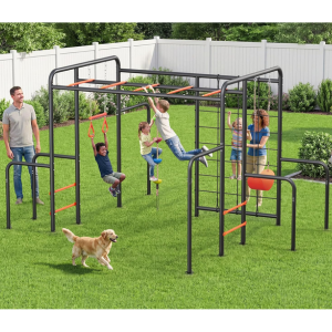 Metal 6-in-1 Outdoor Climbing Jungle Gym