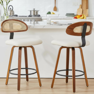 Upholstered Swivel Counter Height Bar Chairs