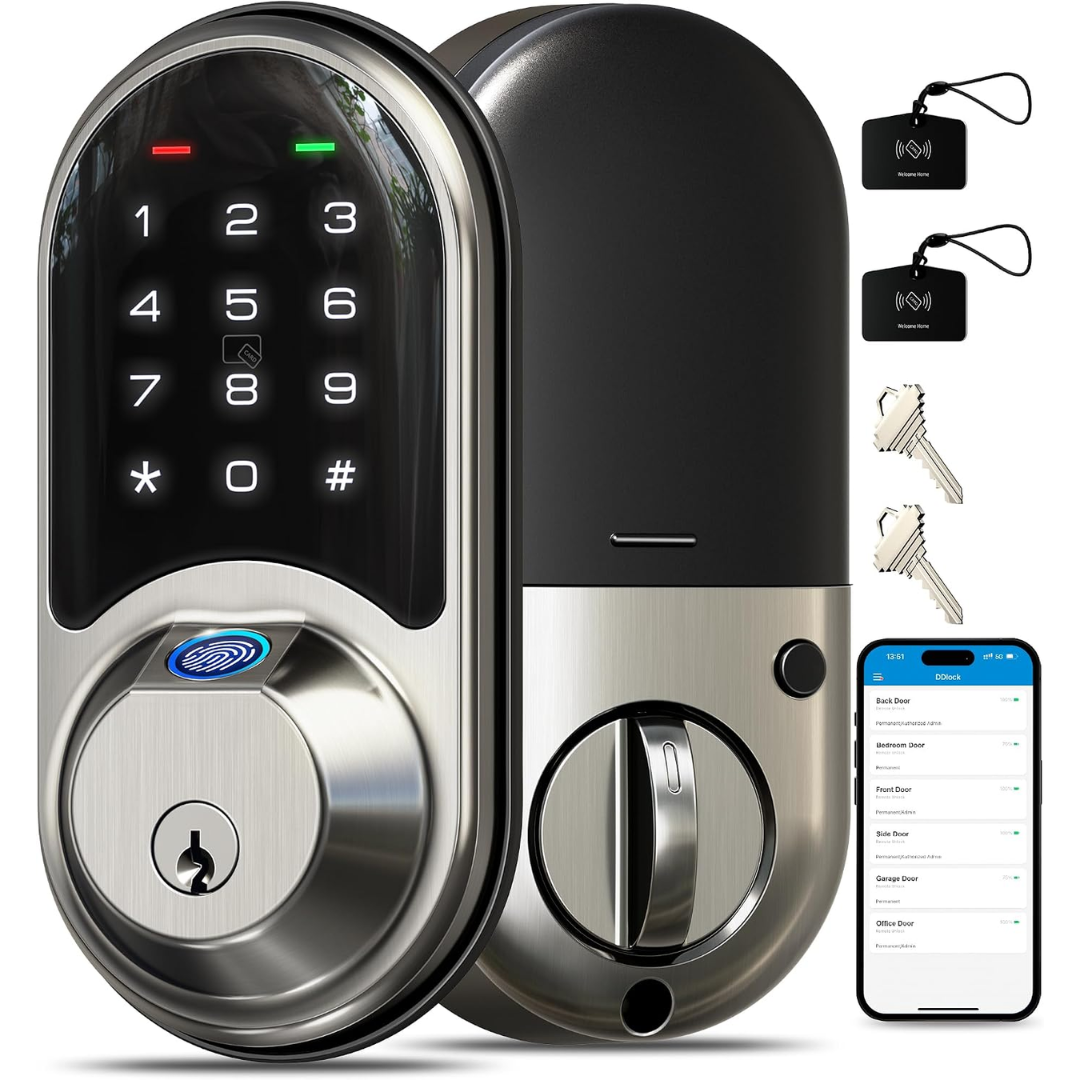 Veise 7-in-1 Fingerprint Door Lock w/ App