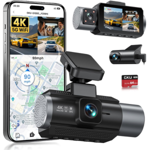 4K 3-Ch Front & Rear WiFi Dash Cam
