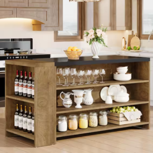 Wood 5-Tier Kitchen Island