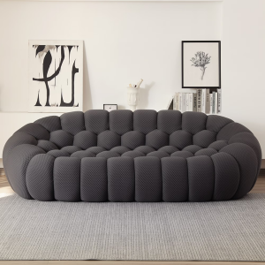 Upholstered Mesh Fabric 3-Seat Bubble Couch