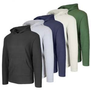 5-Pack Men's Waffle-Knit Thermal Pullover Hoodie