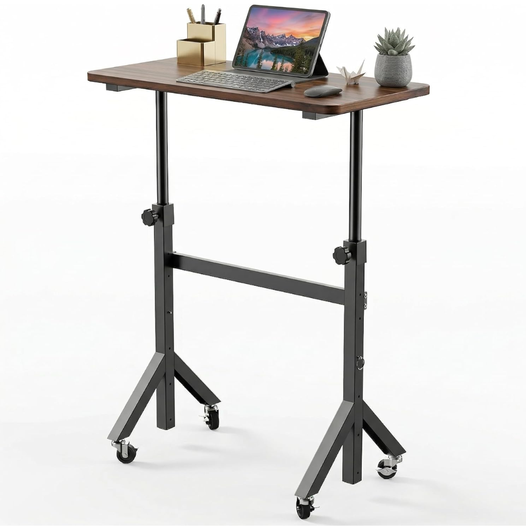 Adjustable 32'' Mobile Standing Desk w/ Wheels