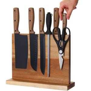 Acacia Wood Double Sided Magnetic Knife Holder