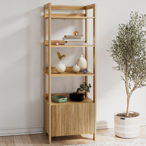 Mainstays 4-Shelf Reeded Bookcase w/Drawer