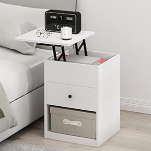 Furinno Lift-Top Nightstand w/Drawer
