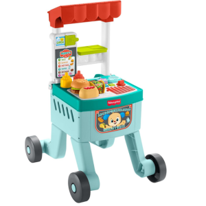 Fisher-Price 4-in-1 Snack Cart Push Walker Activity Toy