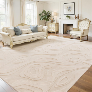 Washable 8'x10' Faux Rabbit Fur Area Rug