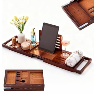 Foldable Bamboo Bathtub Tray Caddy