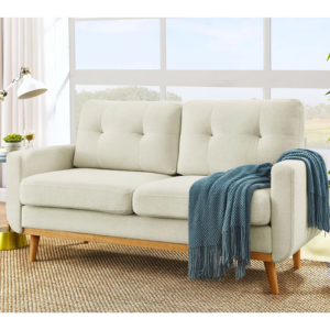 Mid-Century Upholstered Tufted Loveseat Sofa