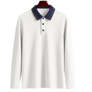 Men's Long Sleeve Color Block Polo Shirt