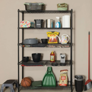 Rubbermaid 5-Tier Wire Shelving Unit w/Drawers