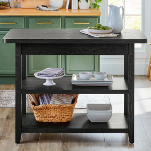 Better Homes & Gardens Reading Wood Kitchen Island w/Shelves