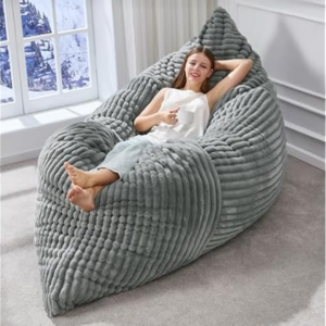 Plush Faux Fur Convertible Bean Bag Lounger