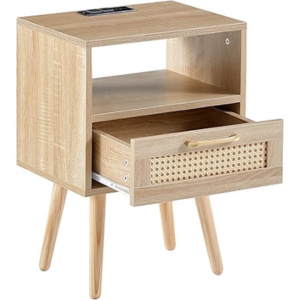 Rattan Night Stand w/USB
