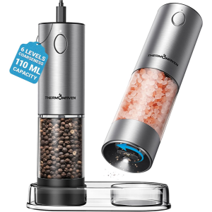 2-Pack Electric Salt & Pepper Grinder Set