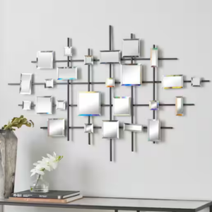 Metal Mirrored Geometric Wall Decor