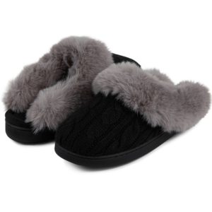 Floopi Women’s Cable Knit Scuff Slippers