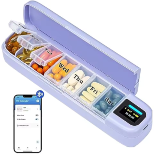 Smart Bluetooth Pill Organizer w/Alarm & App
