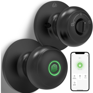 Smart Fingerprint Door Knob w/App & Keys