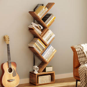 6-Tier Tree Bookshelf w/Storage
