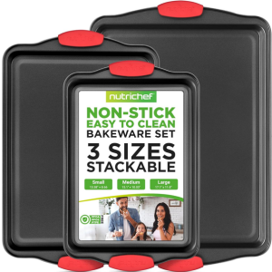 NutriChef 3-Piece Nonstick Baking Pan Set