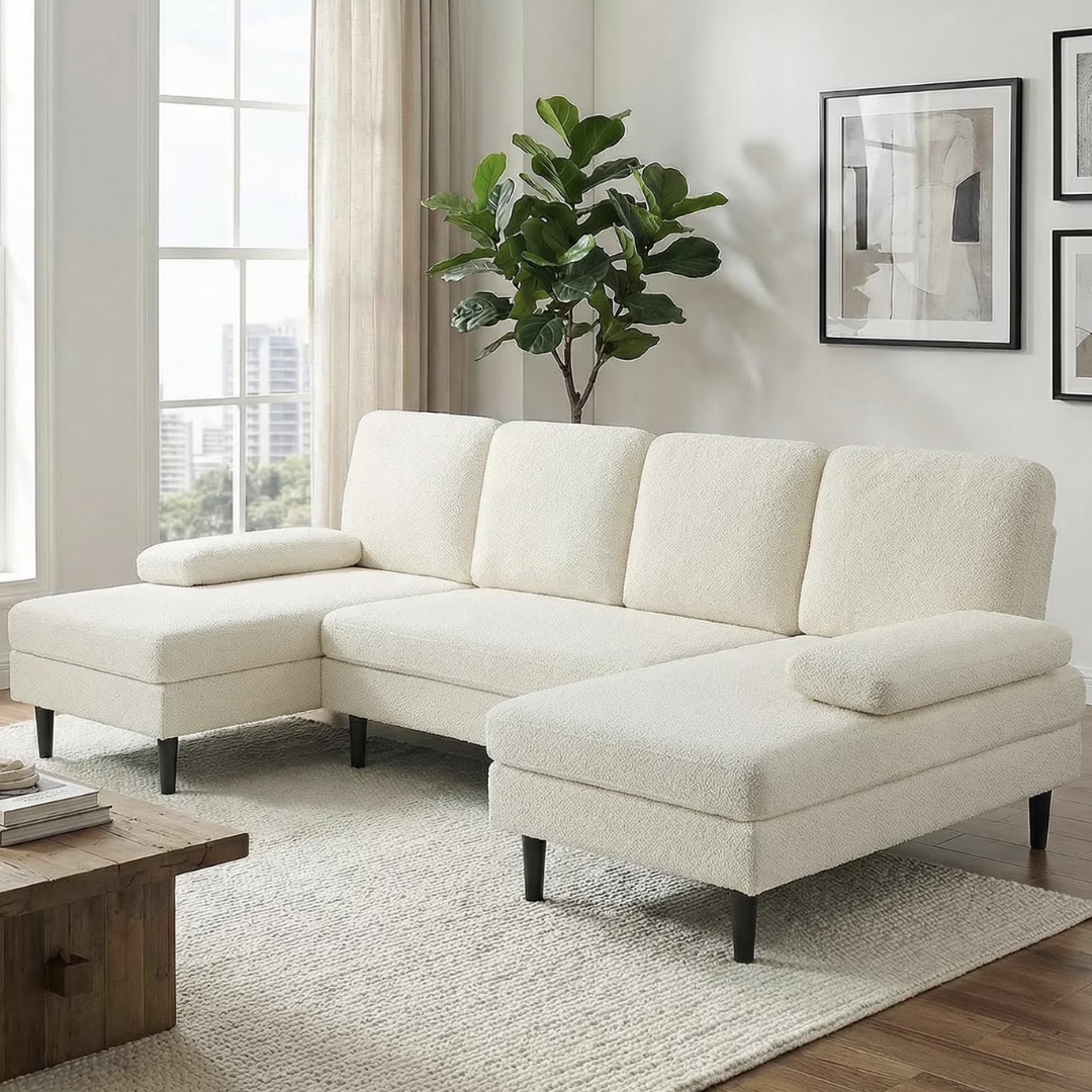 4-Seater U-Shaped Sectional Sofa Set