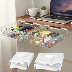 2-Pack Under Desk Hanging Drawer