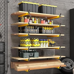 4-Pack Wall-Mount Lumber Storage Rack