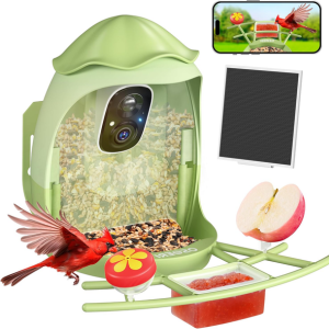 Smart 2K HD AI Solar Bird Feeder w/Camera