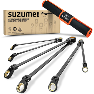 SUZUME 6-Piece Long Flex Head Ratcheting Wrench Set