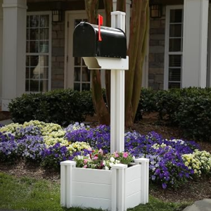 Vinyl Mailbox Post w/Planter
