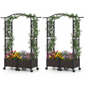 2-Pack 5' Raised Garden Bed w/Lockable Wheels